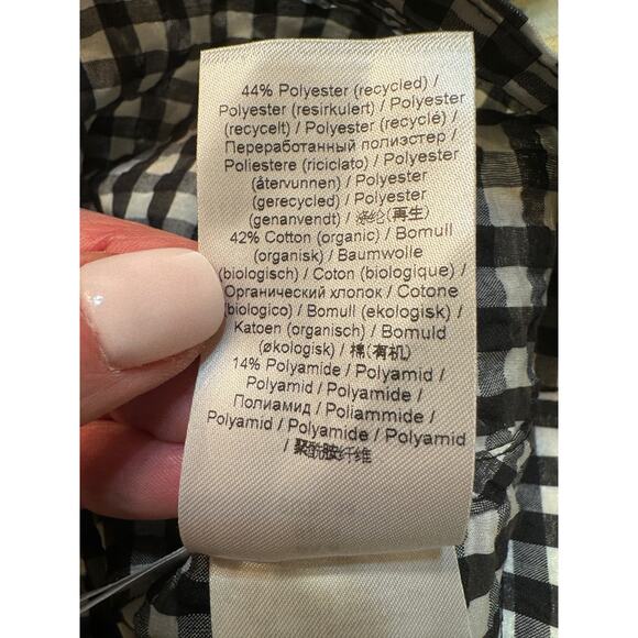 Ganni Black and White Checkered Top - Picture 15 of 16